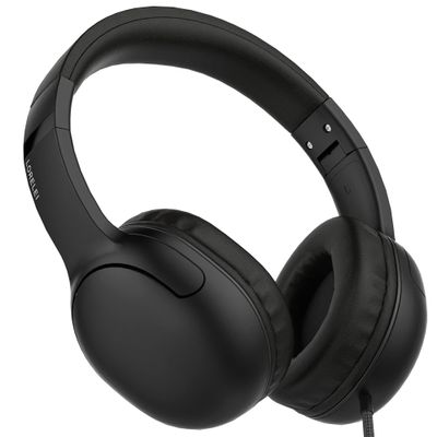 LORELEI E5 Wired Headphones for Kids Foldable & 3.5mm Jack Tangle Free Nylon Wire Stereo On Ear Headsets for Kids/Children/School/Tablet/Ipad/Kiddle/Plane (Space Black)