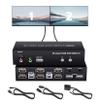 BolAAzuL 2-Port HDMI USB KVM Switch 4K@60Hz, Dual-Port USB 2.0 HDMI 2.0 KVM Switcher 2X2, Keyboard Mouse Peripherals Switcher KVM HDMI USB 2 in 2 Out for 2 PCs 2 Monitors view 1