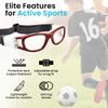 BLUE CUT Safety Basketball Goggles For Kids for Outdoor Sports Activities Soccer Football Anti Fog Lenses (Red) view 3