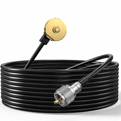 Ancable NMO Antenna Cable, Low Profile NMO Antenna Mount to UHF PL259 Connector with 20 Feet RG58 Low Loss Coax Cable for CB Ham UHF VHF Yaesu Vertex Kenwood Mobile Cellular Trucker