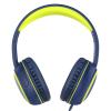 JOMILIN A10 Kids Headphones with Microphone, Lightweight Folding Stereo Bass Portable Wired Headphones with 1.5M No-Tangle Cord, Blue view 2