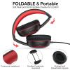 JOMILIN A10 Kids Headphones With Microphone, Lightweight Folding Stereo Bass With 1.5M No-Tangle Cord, Portable Wired for Smartphone Tablet Computer MP3/4 (Black) view 3