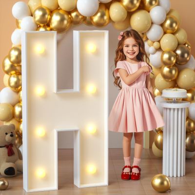imprsv Marquee Letters, 3FT Light Up Letters H with Light for Party Decor