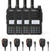 Radioddity MU-5 MURS Radio, License Free Two-Way Radio Rechargeable, Display Sync for Industrial Business Retail + 4 x Radioddity RS22 Remote Speaker Mic with Clear Sound view 1