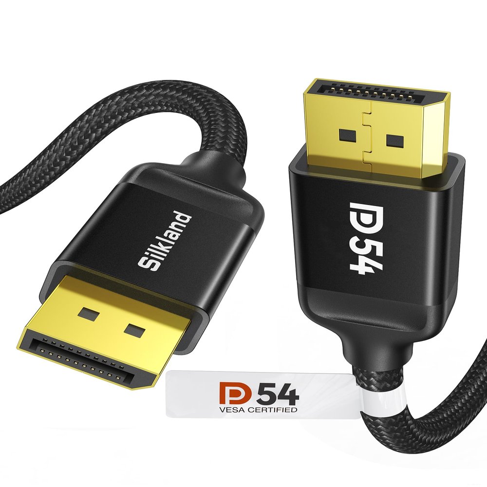 Silkland 54Gbps DisplayPort 2.1 Cable 10FT/3M VESA Certified, DP 2.0 Cable [8K@120Hz, 4K@240Hz, 2K@360Hz] HDR, HDCP DSC 1.2a, Compatible FreeSync G-Sync Gaming Monitor 4090 3090Ti 7900XTX