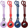 Kanya Silicone Case Compatible with AirTag,4 Pack Soft Anti-Scratch Shockproof Protective Skin Cover Holder with Keychain Carabiner for Apple AirTag (Light Purple+Red+Navy Blue+Burgundy) view 3