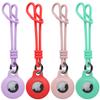 Kanya Silicone Case Compatible with AirTag,4 Pack Soft Anti-Scratch Shockproof Protective Skin Cover Holder with Keychain Carabiner for Apple AirTag (Light Purple + Red + Pink + Light Green) view 3