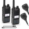 2 Pack Radioddity GM-30 GMRS Radio, Handheld 5W Long Range Two Way Radio for Adults, GMRS Repeater Capable, Display Sync, USB Programming Cable + 2 Pack RD-203 Waterproof Speaker Mic view 1