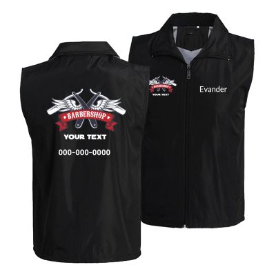 Custom Barber Smocks Personalized Logo Name Barber Shop Workwear Unisex Work Vest for Hair Salon
