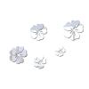 5pcs Flower Shaped Mirror Wall Stickers Mirror Wall Sticker Decal for Home Living Room Bedroom Decor 3D Flower DIY Wall Decoration Silver view 1