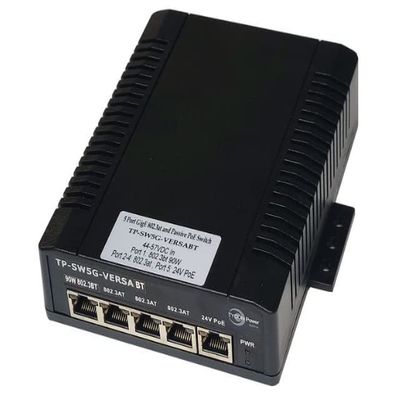 TP-SW5G-VERSABT - 5 Port Unmanaged GigE PoE Network Switch, 44-58V WireTerm Input, 1x 90W 802.3bt PoE + 3X 802.3at 30W PoE + 1x 24V 12W Passive PoE Port