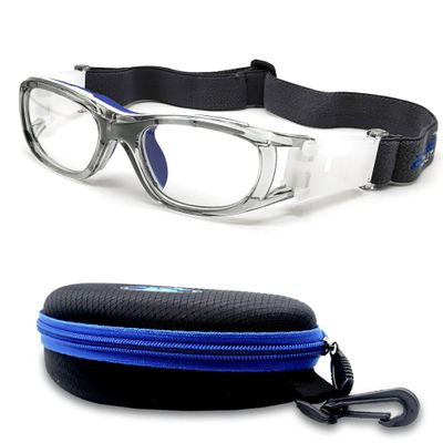 BLUE CUT Safety Basketball Goggles For Kids for Outdoor Sports Activities Soccer Football Anti Fog Lenses (Gray)