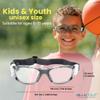 BLUE CUT Safety Basketball Goggles For Kids for Outdoor Sports Activities Soccer Football Anti Fog Lenses (Gray) view 4