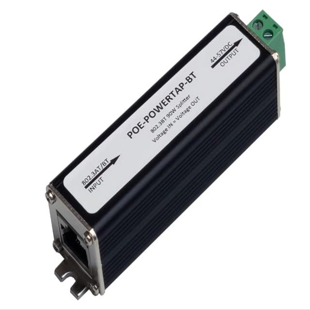 POE-POWERTAP-BT - for 802.3af/at/bt PoE Input, up to 105W Output on 2 Position Wire Terminal. LED Power Indicator.