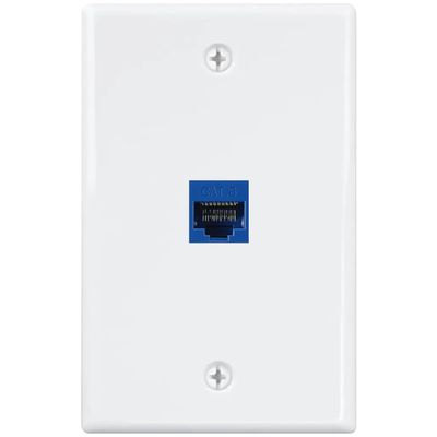 Newhouse Hardware Ethernet Wall Plate, White, 1-Pack