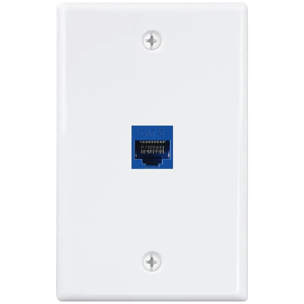 Newhouse Hardware Ethernet Wall Plate, White, 1-Pack