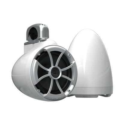 wet sounds ICON 8-W FC SA V2 ICON Series 8" White Tower Speaker with Fixed Clamps