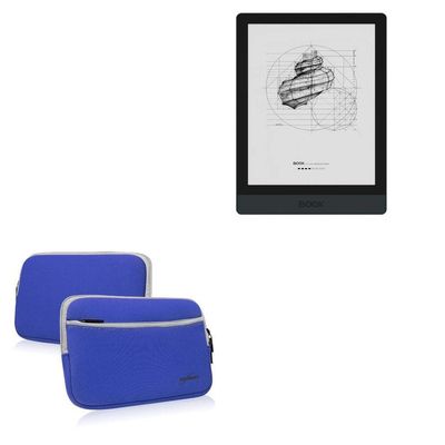 BoxWave Case Compatible with Onyx Boox Poke 3 - SoftSuit with Pocket, Soft Pouch Neoprene Cover Sleeve Zipper Pocket - Super Blue