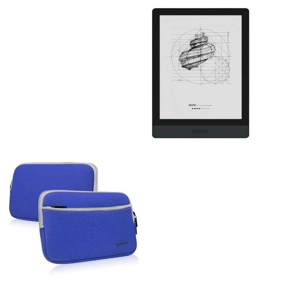 BoxWave Case Compatible with Onyx Boox Poke 3 - SoftSuit with Pocket, Soft Pouch Neoprene Cover Sleeve Zipper Pocket - Super Blue
