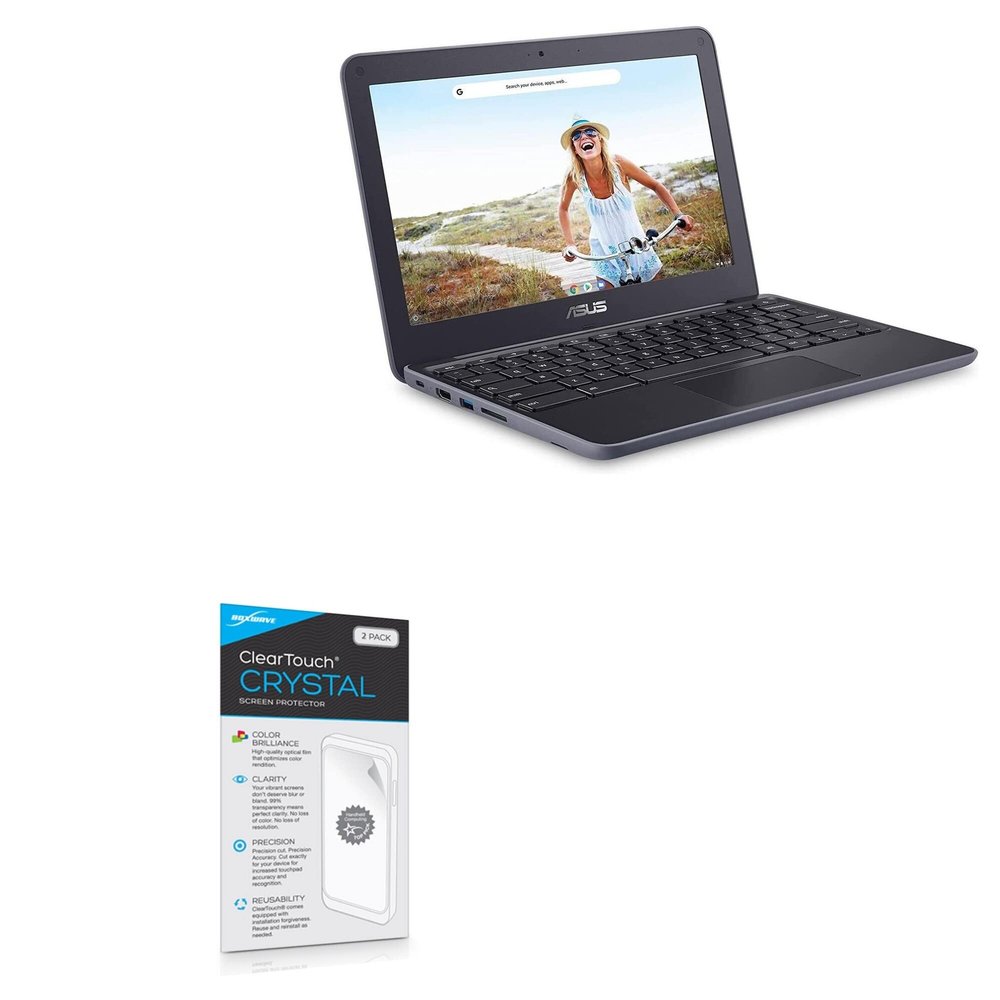 BoxWave Screen Protector Compatible with ASUS Chromebook C203 - ClearTouch Crystal (2-Pack), HD Film Skin - Shields from Scratches