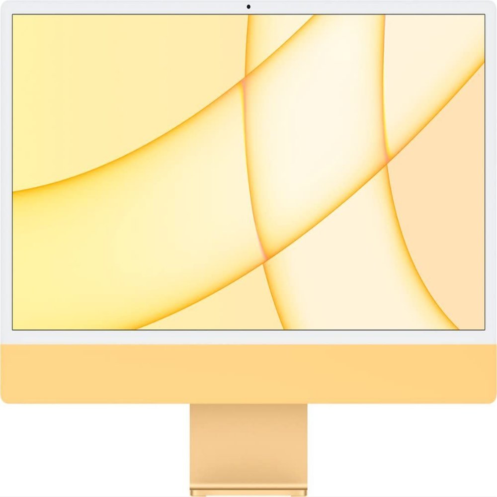 2021 Apple iMac with Apple M1 Chip with 8-core CPU (24-inch, 16GB Memory, 256GB Storage) (QWERTY English) Yellow (Renewed)