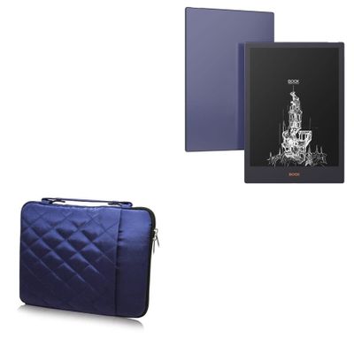 BoxWave Case Compatible with Onyx Boox Note 4 - Quilted Carrying Bag, Soft Synthetic Leather Cover w/Diamond Design - Navy