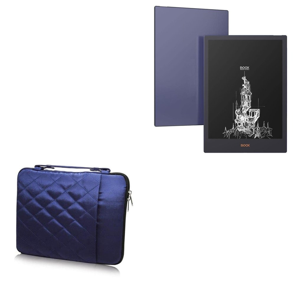 BoxWave Case Compatible with Onyx Boox Note 4 - Quilted Carrying Bag, Soft Synthetic Leather Cover w/Diamond Design - Navy