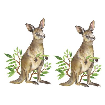 Beavorty 2 Sheets Kangaroo Green Sticker Baby Nursery Decor Jungle Nursery Kids Wall Decals Indoor Wall Decal Kindergarten Wall Decals Nursery Wall Decal Wall Adornment Room Wall Decor Fine