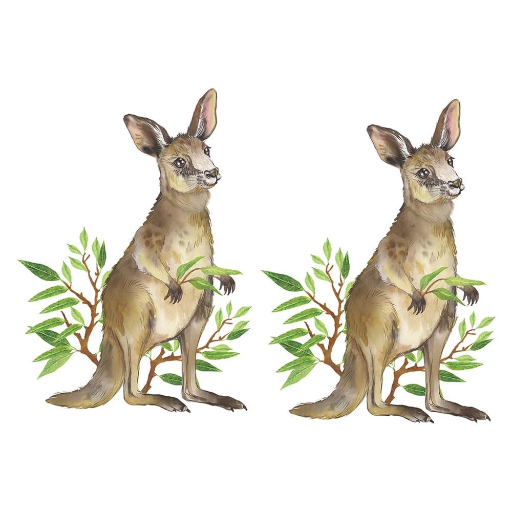 Beavorty 2 Sheets Kangaroo Green Sticker Baby Nursery Decor Jungle Nursery Kids Wall Decals Indoor Wall Decal Kindergarten Wall Decals Nursery Wall Decal Wall Adornment Room Wall Decor Fine