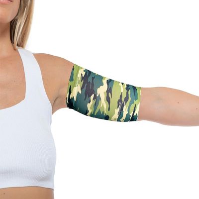 Linphelle Coverpicc - Upper Arm Cover for Picc Line, Soft Microfiber Arm Sleeve, Ideal for Picc Line, Glucose Sensor, Tattoo or Wounds, Camouflage, Size Small