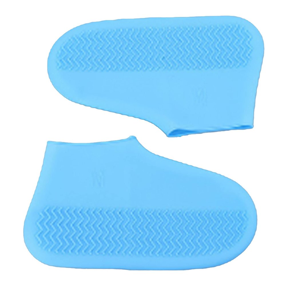 Silicone Waterproof Shoe Covers, Waterproof Shoes Cover, Non Slip Rain Shoe Covers Reusable Unisex Shoe Protector Overshoes, Easy To Carry for Women, Men, Kids Outdoor(Blue M)