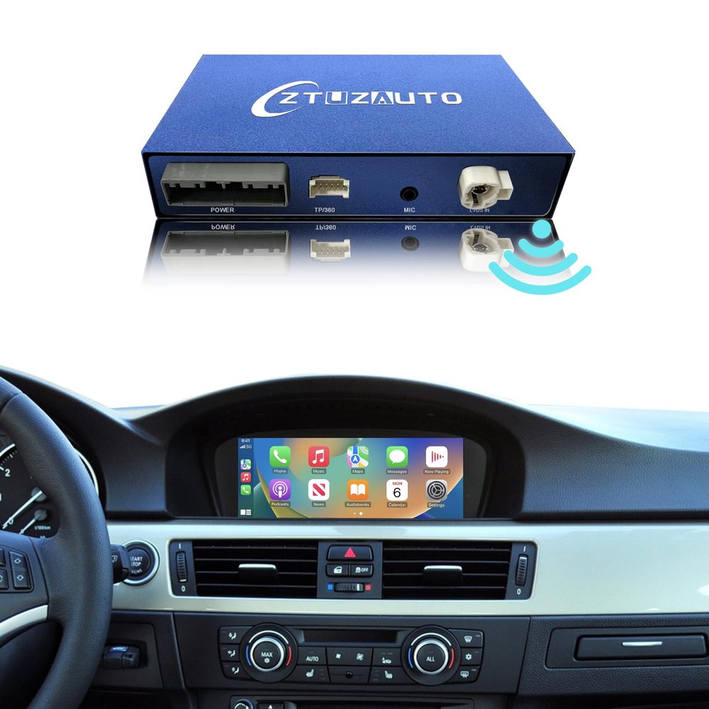 Car Play Wireless Adapter for Bimmer CIC System, Carplay Auto Retrofit Kit for BMW 1 3 5 6 7 Series X1 X3 X5 X6, Support Mirrorlink, Reverse Camera, Android Auto System