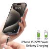 10FT 240W USB C to USB C Super Fast Charging Cable,Nylon Braided Type C to Type C Charge Cable Compatible with iPhone 15,iPad Air 5/4,iPad mini 6,MacBook Pro/Air,Samsung Galaxy S24/S23,Pixel(Grey) view 3