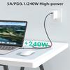 10FT 240W USB C to USB C Super Fast Charging Cable,Nylon Braided Type C to Type C Charge Cable Compatible with iPhone 15,iPad Air 5/4,iPad mini 6,MacBook Pro/Air,Samsung Galaxy S24/S23,Pixel(Grey) view 4