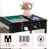 Black End Table with Charging Station Nightstand with Storage RecordRecord Player Stand Player Table 3-Tier Vinyl Stand Up to 150 LP for Living Room Bedroom Office view 3