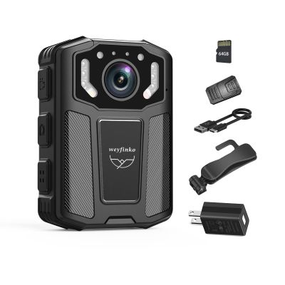 weyfinko W1 Body Mounted Camera,1080P Body Camera with Audio&Video,Small Body Cam with Infrared Night Vision and 12HR Battery Life Recording for CyclingMeetingHikingHome and Outdoor(64GB)