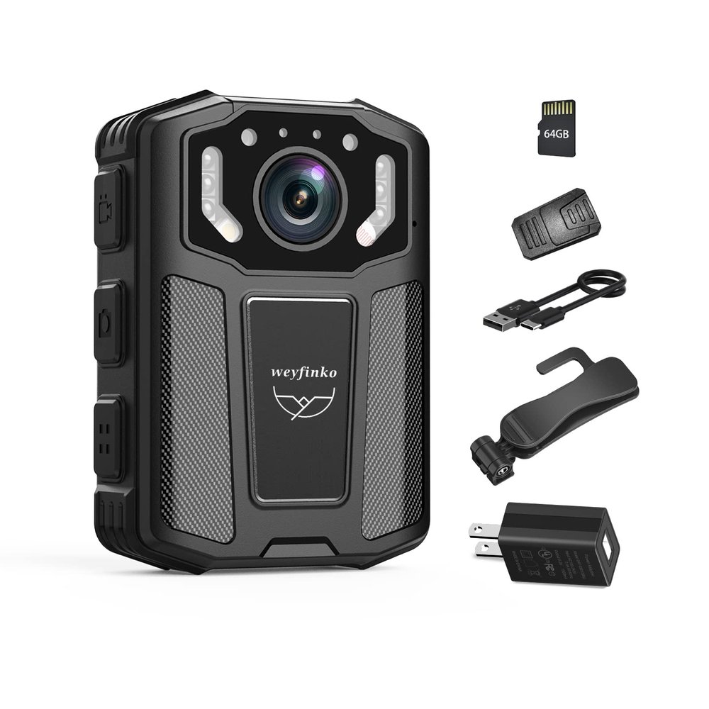 weyfinko W1 Body Mounted Camera,1080P Body Camera with Audio&Video,Small Body Cam with Infrared Night Vision and 12HR Battery Life Recording for CyclingMeetingHikingHome and Outdoor(64GB)