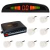 Riloer Car Front and Rear Security Reversing Radar Kit, LED Display Buzzer Alarm 8 Sensor Front and Rear Parking Sensor Prompt for Cars (White) view 1