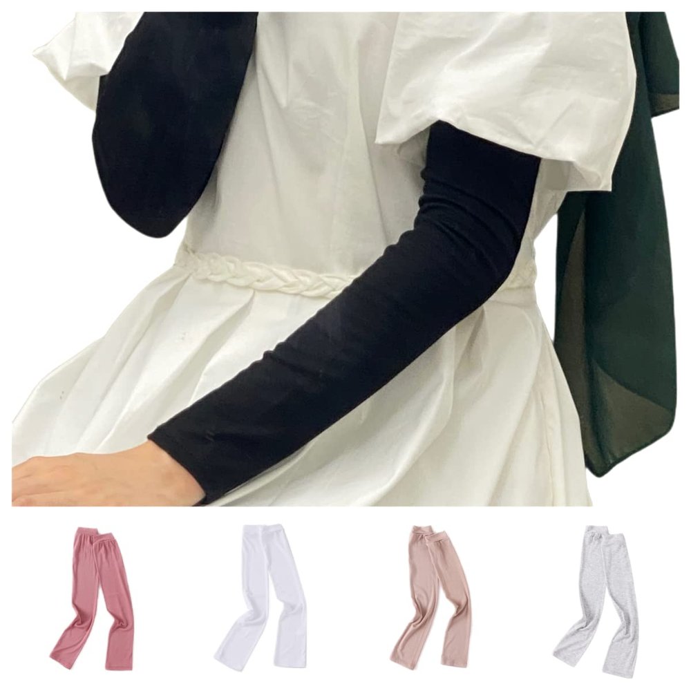 Cntqiang 4 Pairs Muslim Elastic Arm Sleeves for Women Modal Cotton Sunscreen UV Protection lslamic Arab Ramadan Sleeve Cover