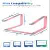 SOUNDANCE Laptop Stand for Desk, Metal Computer Riser, Heavy Stable PC Holder, Ergonomic Laptops Elevator for 12 to 17.3 Inches Notebook Computer, Pink view 2