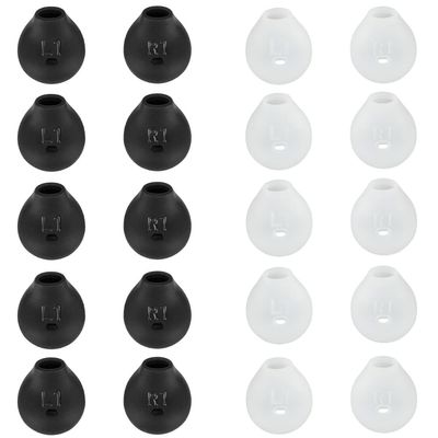10 Pairs Silicone Earbud Covers - Tips and Pads Replacement Compatible With Samsung Galaxy Note 5/Note 7/S7/S6/S6 Edge/Level U Bluetooth Wireless Earbuds (Black & White)