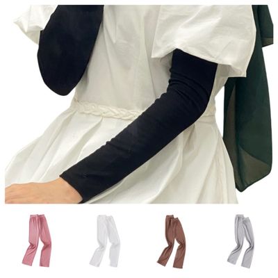 Cntqiang 4 Pairs Muslim Elastic Arm Sleeves for Women Modal Cotton Sunscreen UV Protection lslamic Arab Ramadan Sleeve Cover