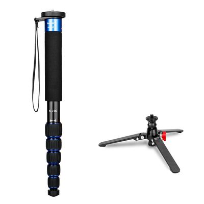 Koolehaoda K-266 Camera Aluminum Monopod with Metal Tripod Base - Blue