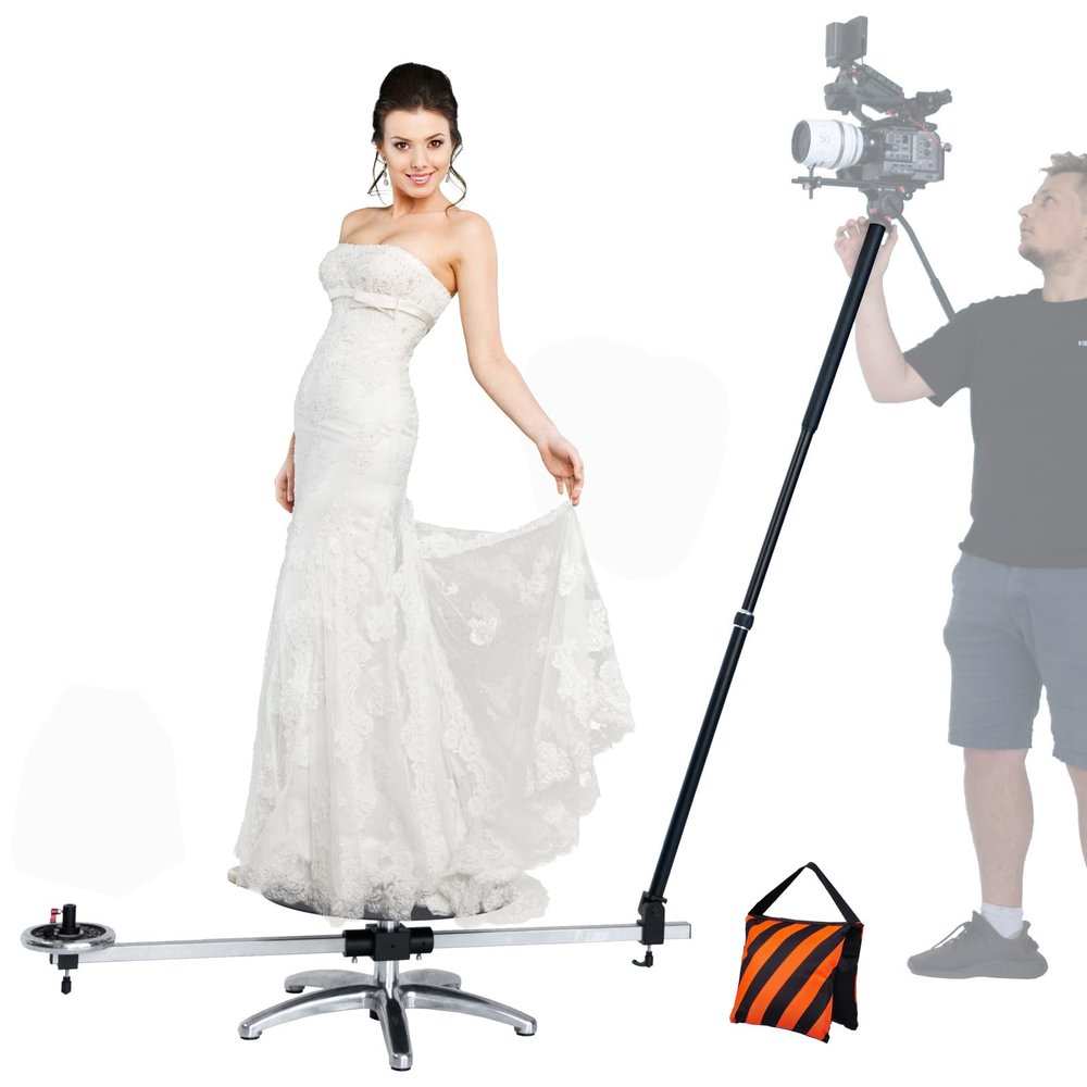 360 Degree Large Photography Turntable,440LB Load Camera Spinning Rig for Filmmaker/Videographer 360 Women Dress Video Shoot Epic Commercial Video Advertising/Music MV-Slow Motion and Bullet-time