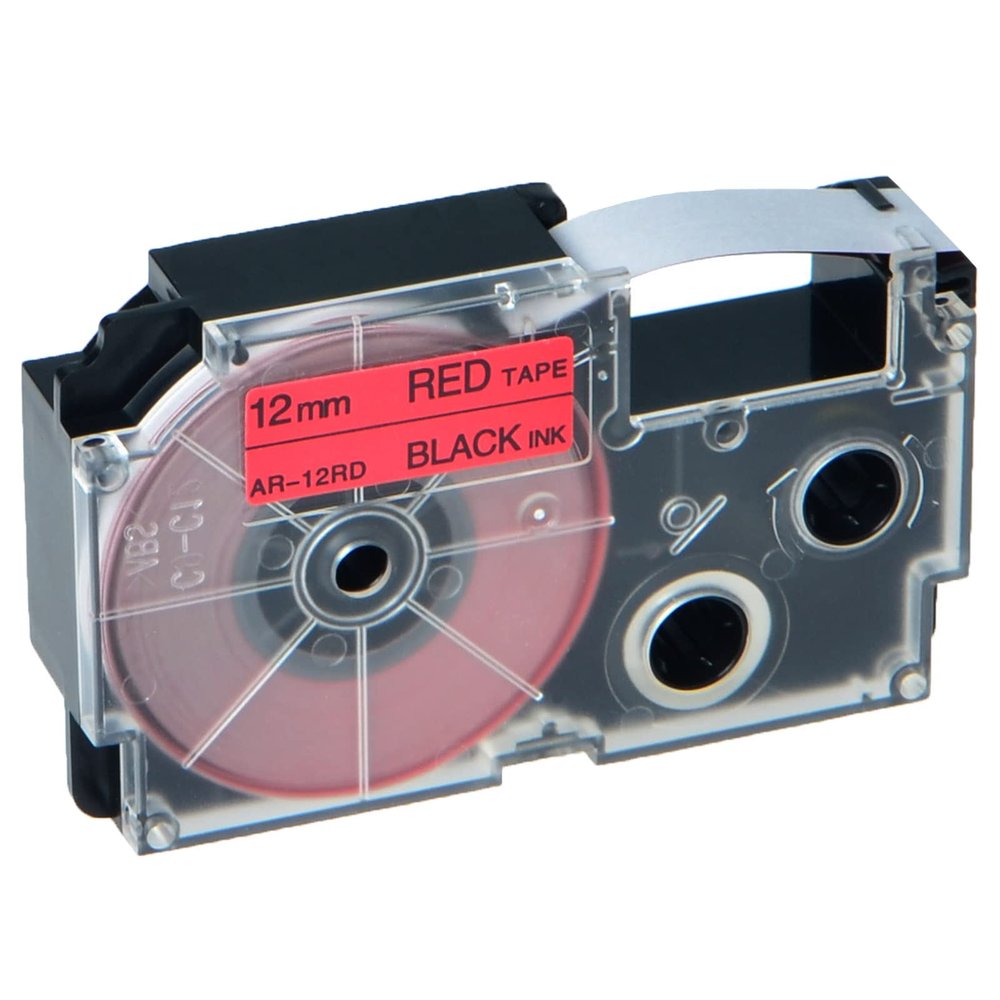 NineLeaf 20 Pack Compatible for XR-12RD XR12RD XR-12RD2S XR12RD2S 12mm 1/2'' Black on Red Label Tape LT for EZ Label Printer KL-7000 KL-7200 KL-7400 KL-8100