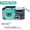 NineLeaf 50 Pack Compatible for XR-12GN XR12GN XR-12GN2S XR12GN2S 12mm 1/2'' Black on Green Label Tape LT for EZ Label Printer CW-L300 KL-60 KL-60SR KL-100 view 3