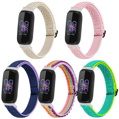 Elastic Nylon Watch Bands Compatible with Fitbit Inspire 3 Smartwatch, Stretchy Fabric Sport Wriststrap for Fitbit Inspire 3 Watchband WristStrap for Men Women (5 Pack)