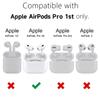 Svanove for Airpods Pro Case Clear Hard Plastic, Transparent Simple Cute Airpods Pro 1st Generation Case with Keychain, Y2k Aesthetic Trendy Airpods Cover Accessories for Women Girl, Red view 2