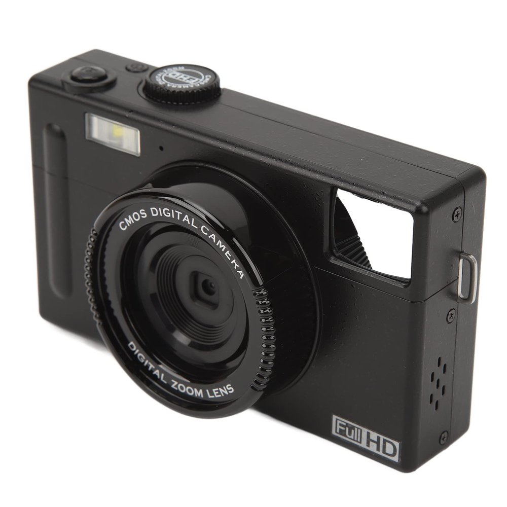 Digital Video Camera, 3.0Inch IPS Rear Screen 4K Video 56MP Image Electronic Anti Shake, Camera Camcorder for Photography (Black)