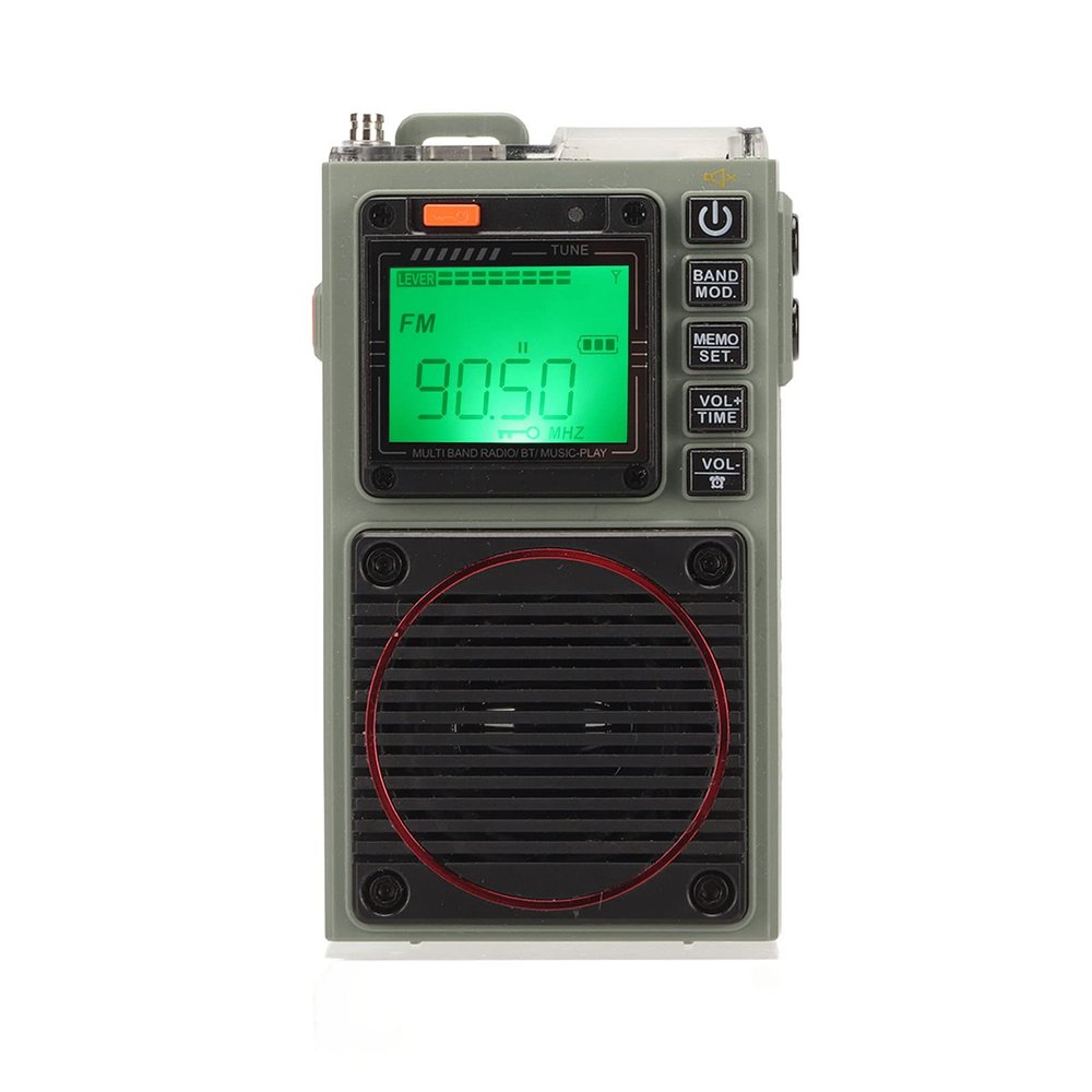 Full Band Portable Radio, AM FM Radio SW VHF Band, Shortwave Longwave Radio with Bluetooth, Flashlight, SOS Alarm, Backlight Display, Support APP Remote